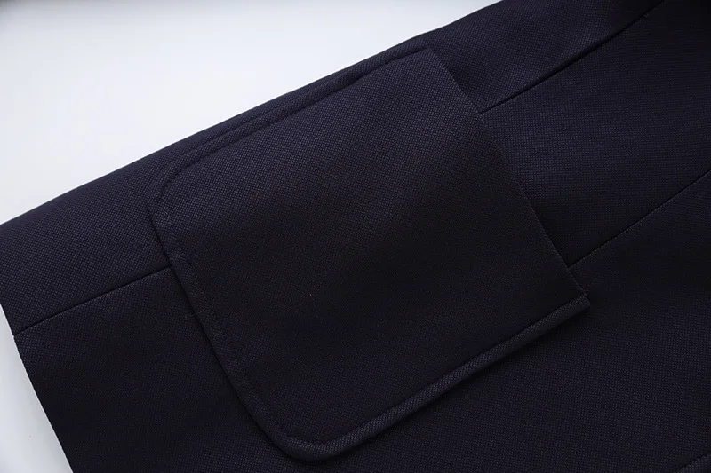 Winter Autumn Fine Workmanship Lady Casual Office Wear Single Button Embroidery Pocket Solid Blazer for Women
