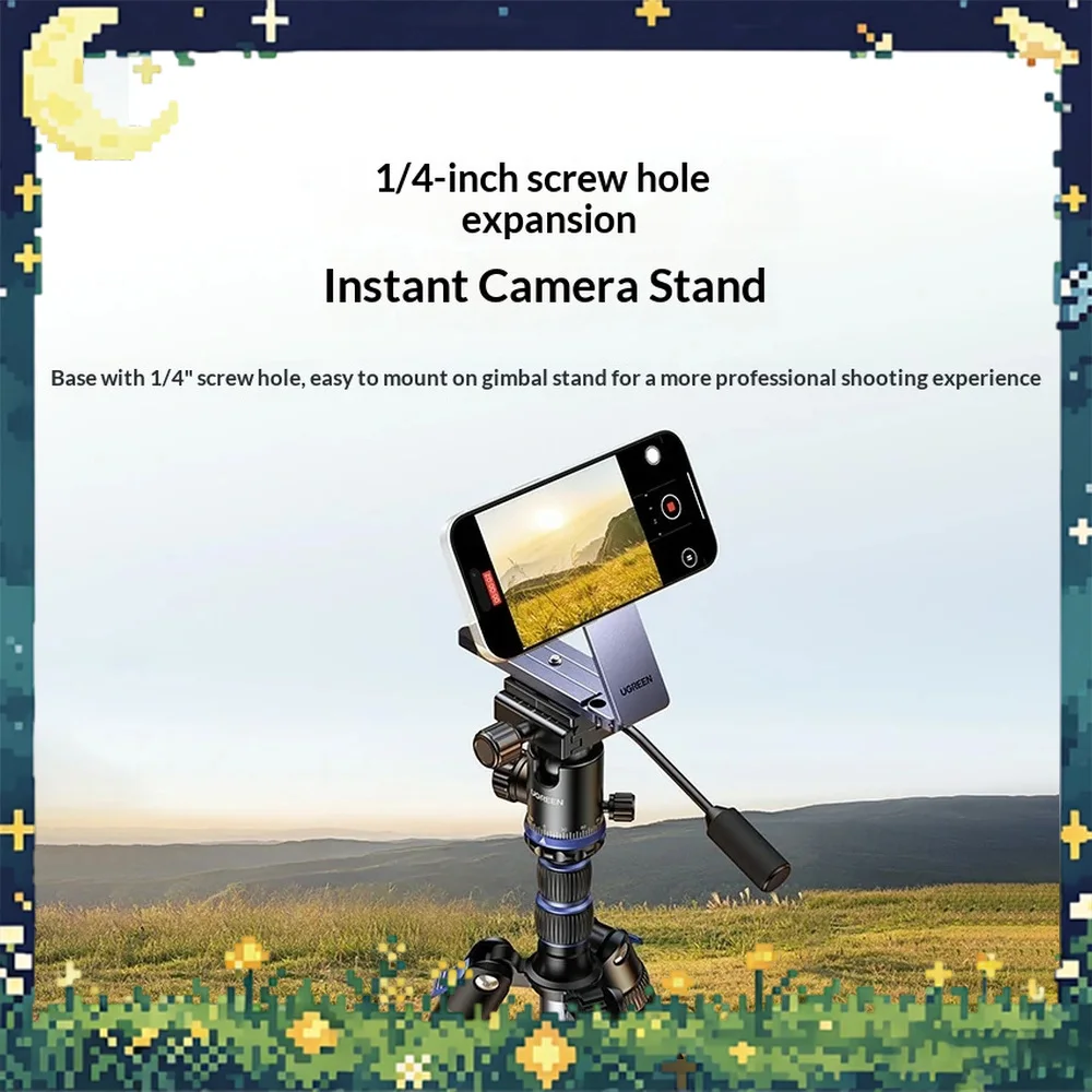UGREEN LP962 15583 Magnetic Phone Tripod Stand Foldable Desktop Holder with 1/4 Inch Mount