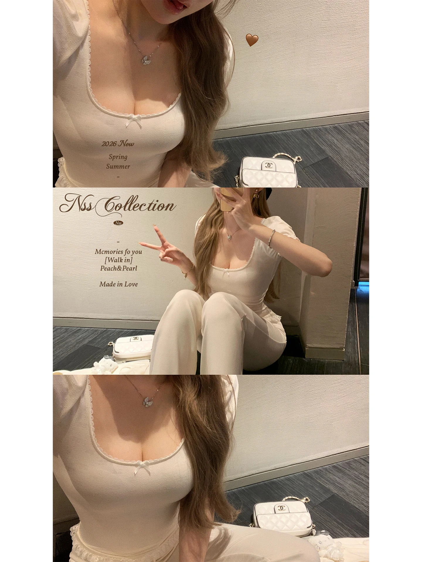 

Футболка с коротким рукавом и оборками Slimming Pure Desire Knot Ruffle, коллекция NSS, модный комплект Floral House Girl для молодых женщин