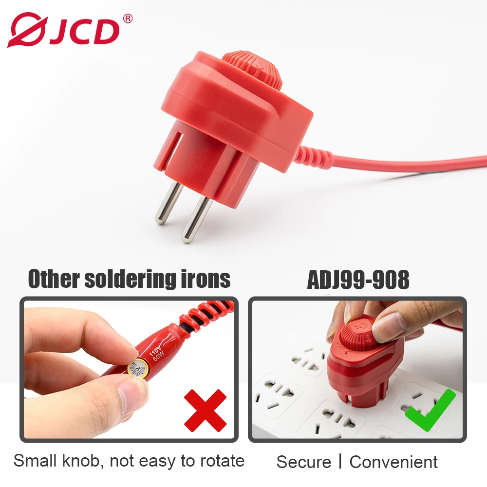 JCD 60W Electric Soldering Iron Large Knob Adjustable Temperature 220V/110V Smart Portable Soldering Iron Welding Repair Tools