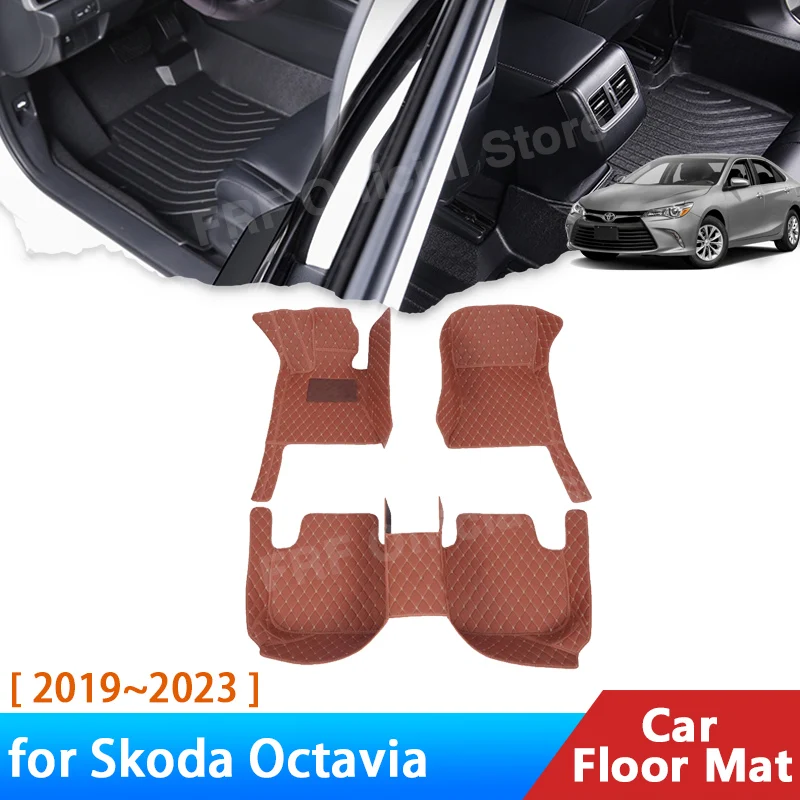 For Skoda Octavia Mk4 4 IV NX 2019 2020 2021 2022 2023 Accessories Floor Mats Leather Pads Foot Cover Carpets Tapetes Waterproof