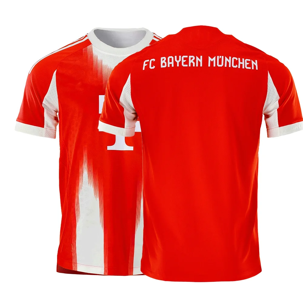 

2025-26 FC Bayern Home Authentic Jersey Football Shirt Youth Kids Sportwear Soccer Uniform Unisex Jersey Breathable Training Tee