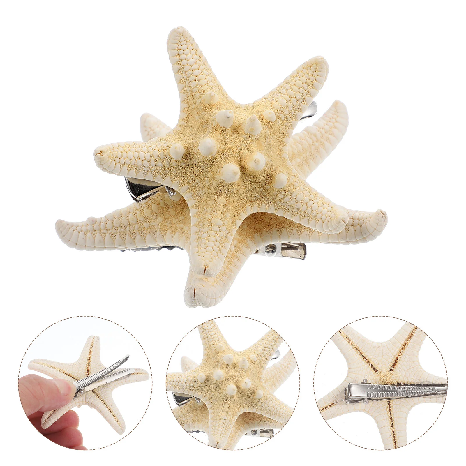 

4 Pcs Hair Comb Accessory Beach Clip Headgear Five-pointed Star Hairpin Miss Bridal