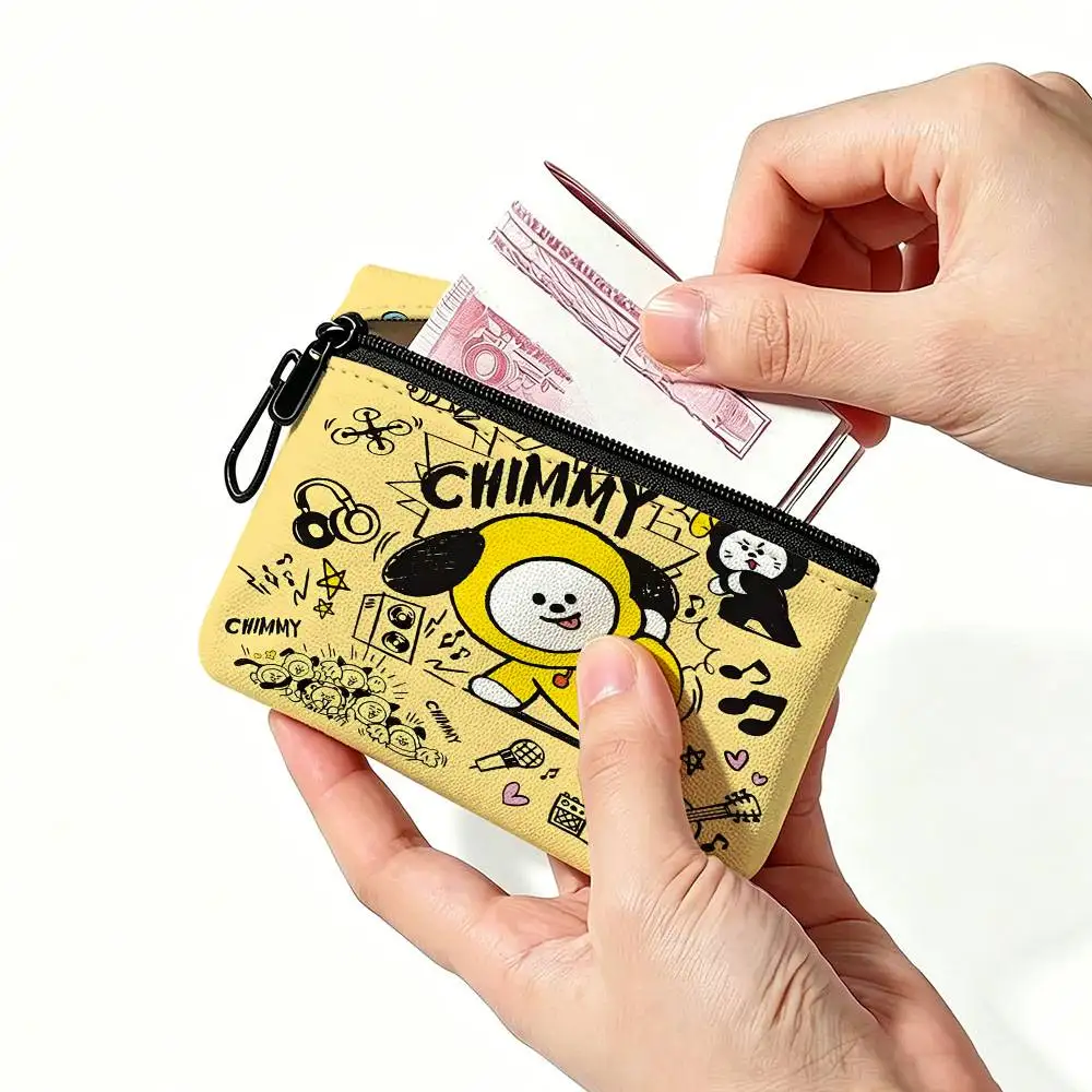 Niedliche BT21 Daily Carry Kleingeldbörse aus Oxford-Stoff, Mehrzweck-Aufbewahrungstasche für Schlüssel, Karten, Münzen – Detail 11