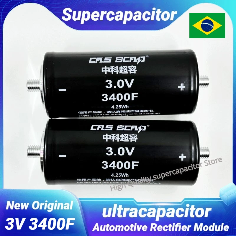 2PCS Super capacitor 3V 3400F cells brand new and high quality car audio Freely assembled high CCA low internal resistance 3000F