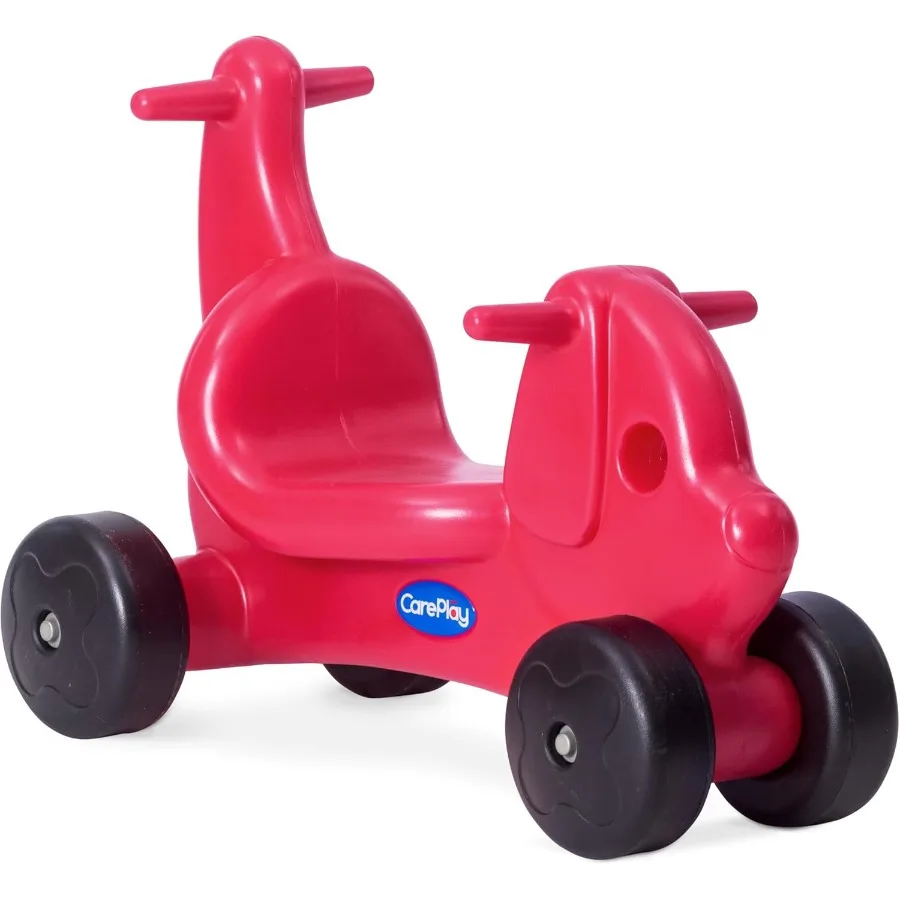 2-in-1 パピー プッシュ＆ライドオンおもちゃ、屋内＆屋外使用、ロープロファイルシート、50ポンドまでの子供に推奨、耐久性のある構造