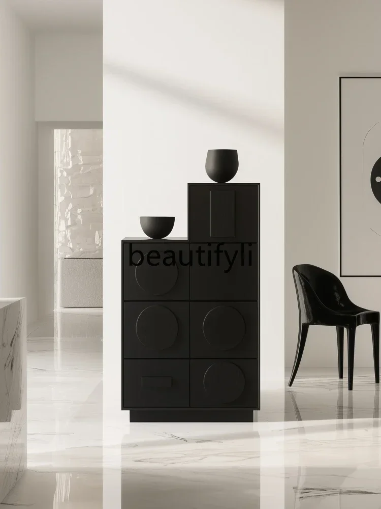 

x11Italian porch chest bedroom storage Carmen household black door storage cabinet