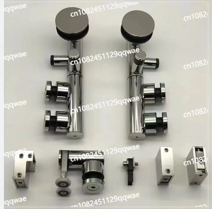 New shower frameless sliding door system corner sliding system folding glass door bathroom hardware accessories