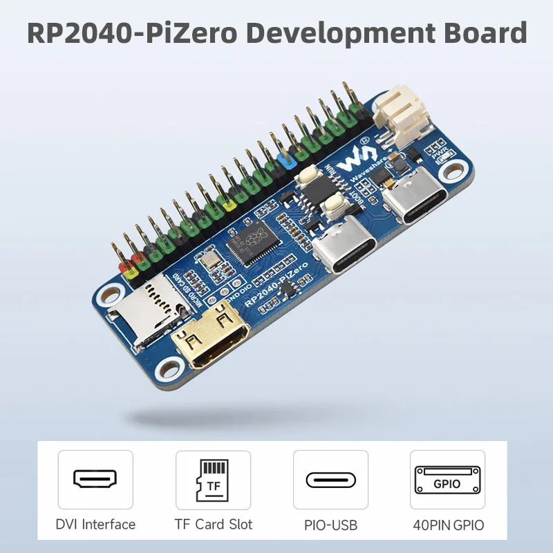 Raspberry Pi PICO RP2040-PiZero Based On RP2040 Compatible with Raspberry Pi ZERO Size 16MB Flash GPIO Header USB Type C Port