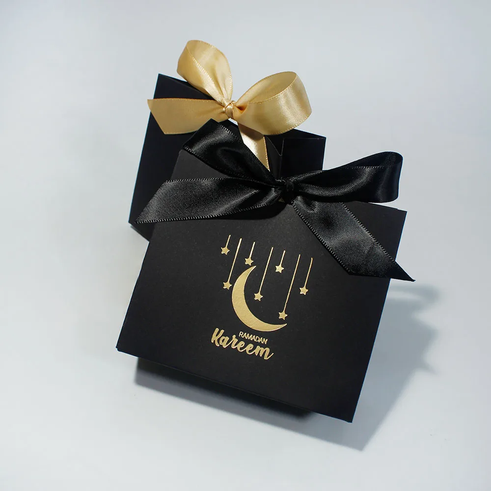 Happy Eid al Fitr Candy Box, Golden Moon Star Ramadan Festival Gift Box, Islamic Festival Eid al Fitr Gift Box