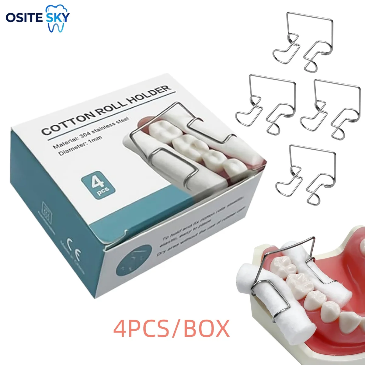 

6 коробок Ортодонтический зажим для ватных валиков – Стерилизуемый держатель из нержавеющей стали для ватных валиков для стоматологической клиники и лабораторных инструментов (4шт/коробка)