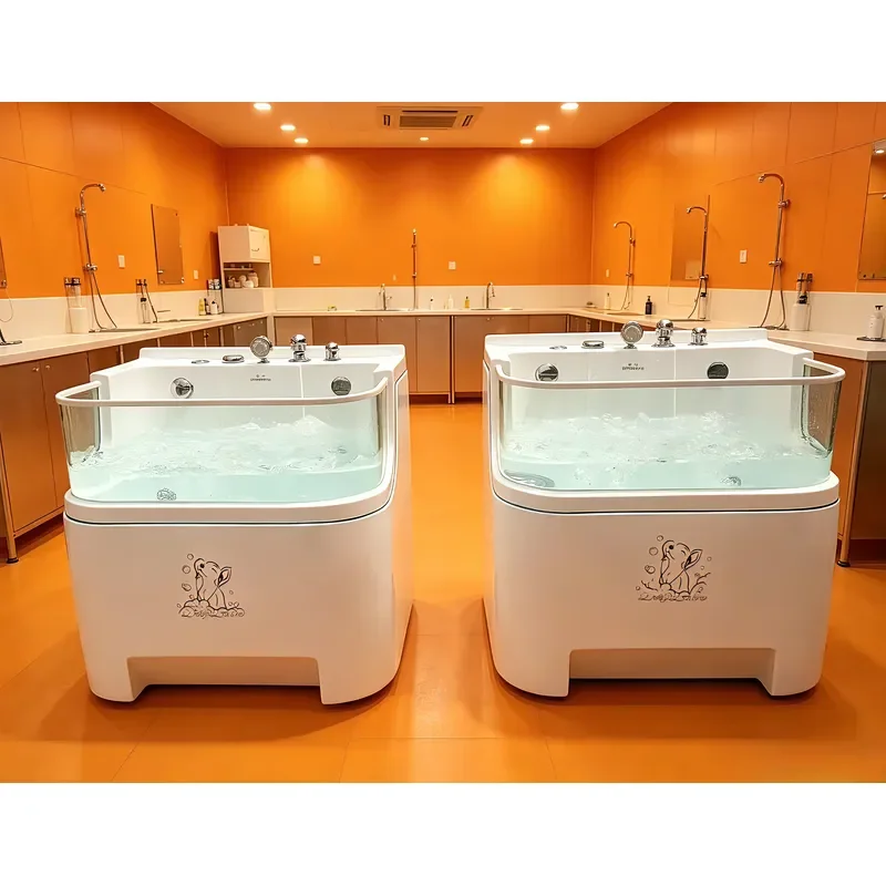 OEM Custom White Acrylic Pet Wash Station for Dog Grooming Bathtub Private Label
