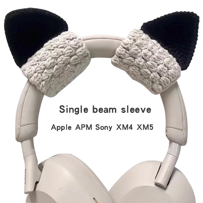 Cat's Ear Beam Cover, Suitable for Sony XM4, XM5, Apple APM, Pure Hand-Made Wool, Can Be Customized