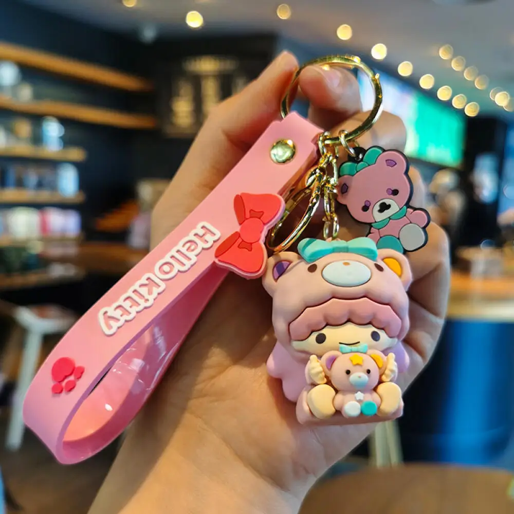 Sanrio Stereoscopic Doll Keychain Pendant Cartoon Hello Kitty Little Twin Stars Couple Keychains Bag Pendant Decorations Gifts