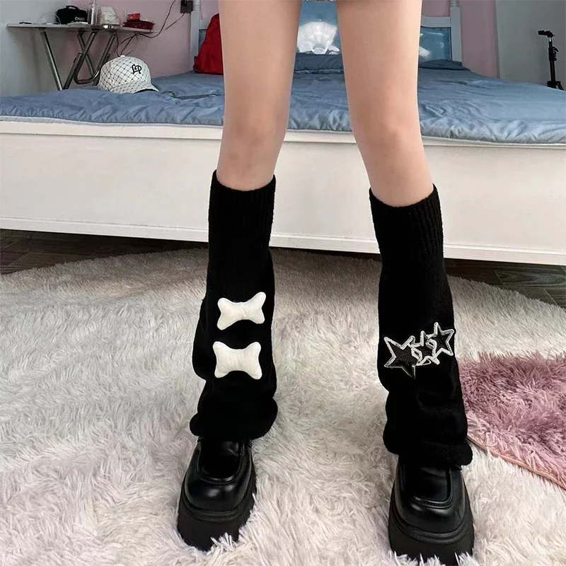 Women's Winter Warm Leg Small Love Printed Elastic Knee Socks Street Clothing Accessories Aesthetic Boots Socks