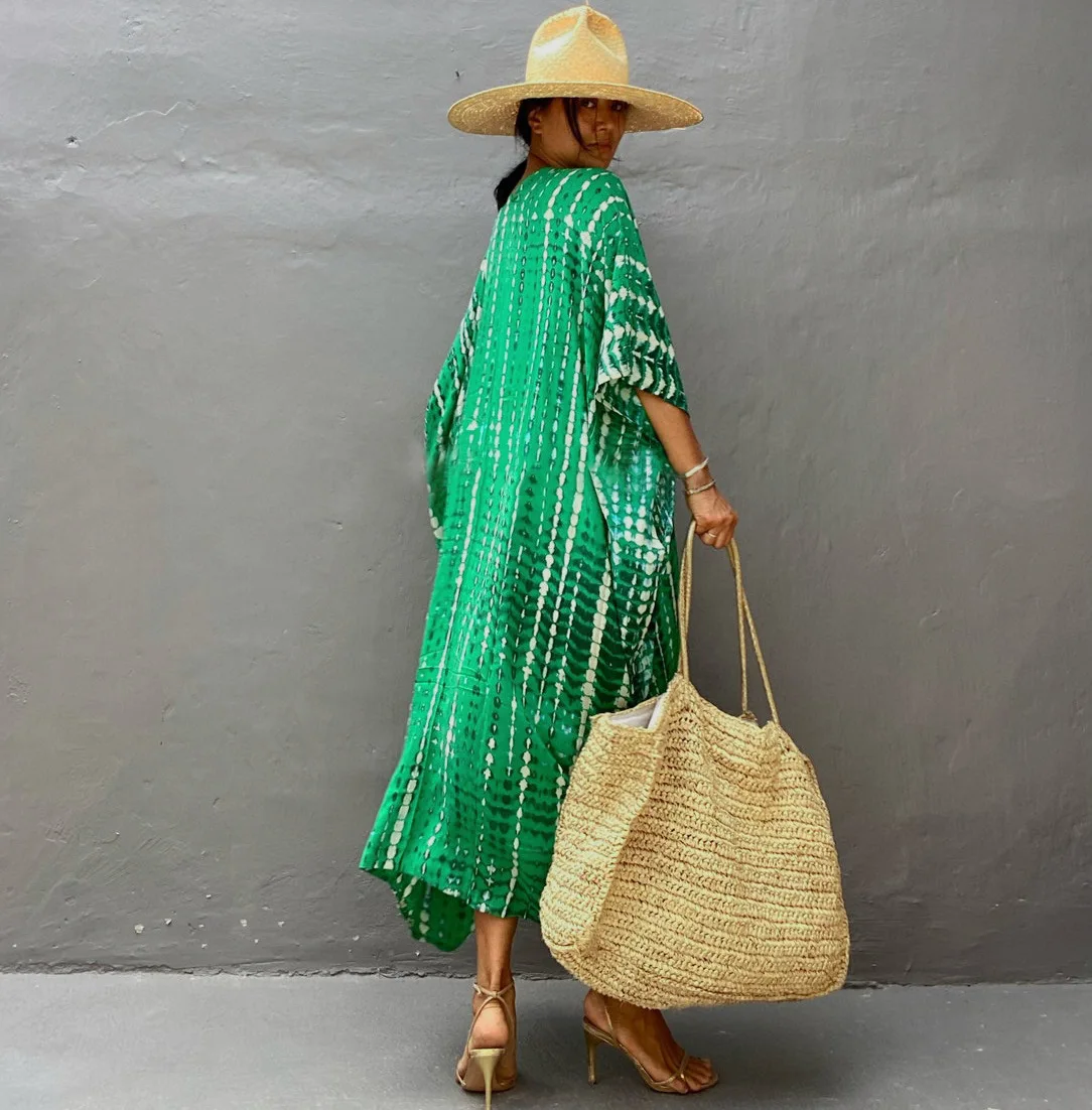 Costume da bagno copricostume bikini con gonna da spiaggia cardigan in Rayon con protezione solare vestito da vacanza