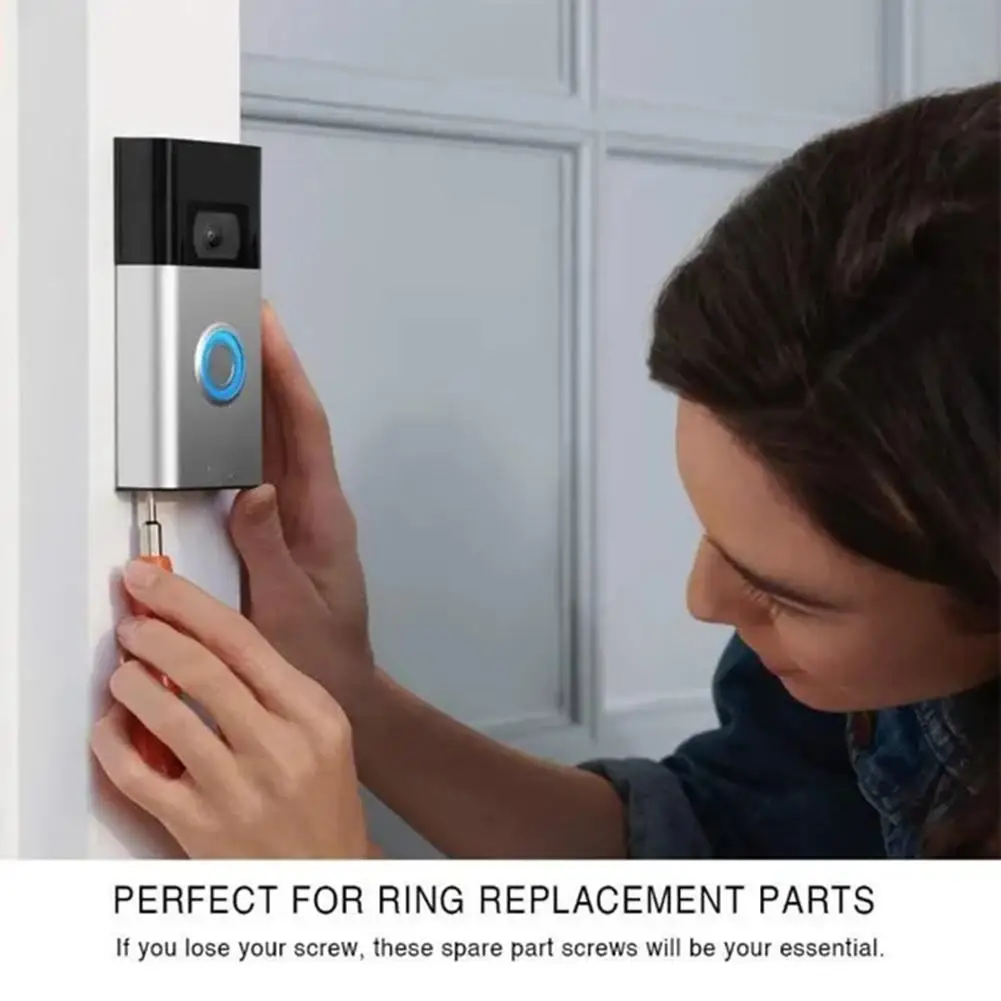 Untuk RING Bel Pintu Pintar T6/T15 Sekrup Perangkat Keras Anti Maling Sekrup Peralatan Aksesori Logam Berlubang Bunga Plum