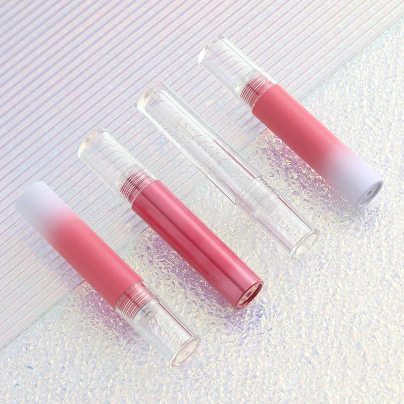 3.5ml Lip Gloss Tube White Spray Painted Gradient Fully Transparent Tubes Plastic Empty Cosmetic Bottle Packaging Material