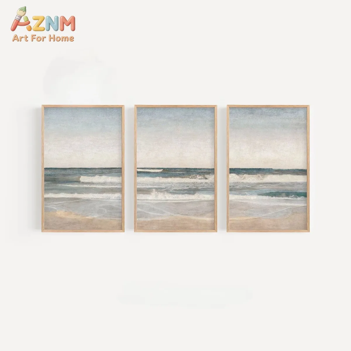 AZNM PRINT & SHIP Beach Landscape Prints Sea Landscape Printed Coastal Wall Art Beach House Wall Art Home Room Decor Gift - view 5
