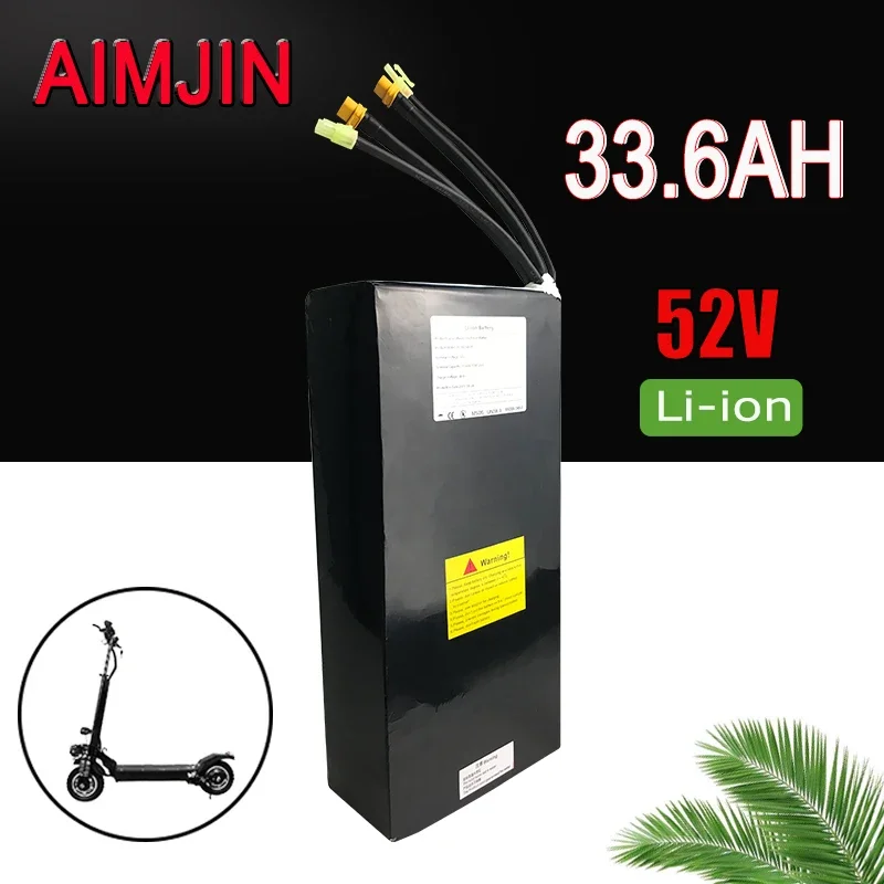 

52V 33.6Ah 14S7P 21700 Li-ion Rechargeable Electric Bike Dual Drive Scooter Battery Pack, for Tools Battery