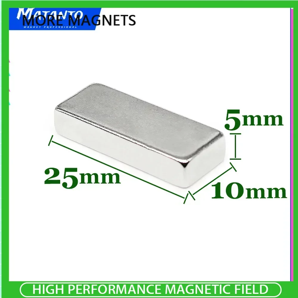 

2/5/10/20/30/50PCS 25x10x5mm Strong Block Magnets N35 Permanent Magnets 25x10x5 Rectangular Rare Earth Neodymium Magnet 25*10*5