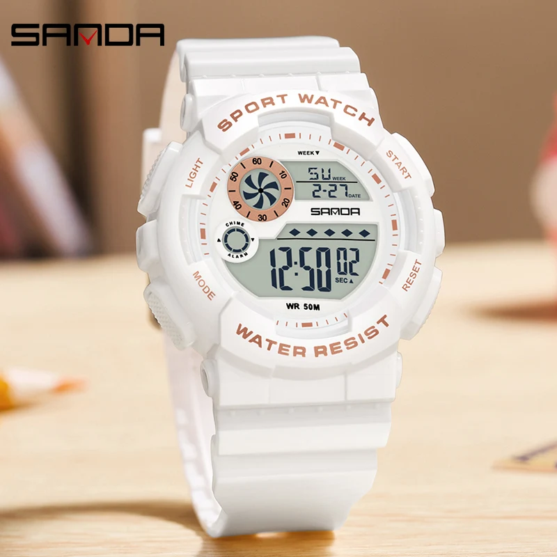 

SANDA New G style Women Watch Waterproof Sports Chronograph Ms Electronic Clock Multifunctional LED Digital Ladies' Wristwatch