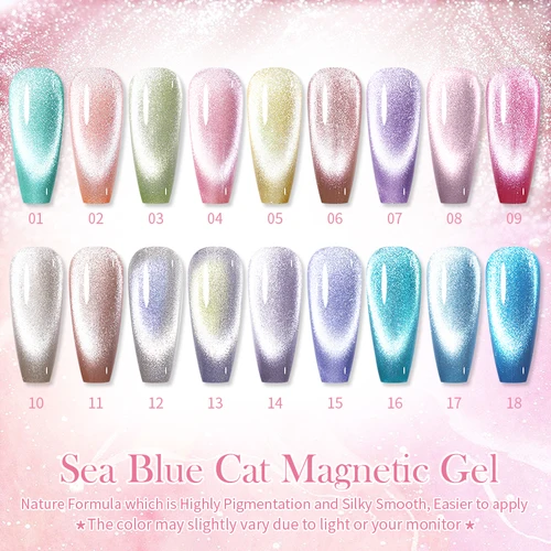 Imagen 2 del producto BORN PRETTY-esmalte de uñas en Gel magnético, color azul marino, rosa, luz de nieve, gato, efecto plateado brillante, barniz semipermanente en remojo