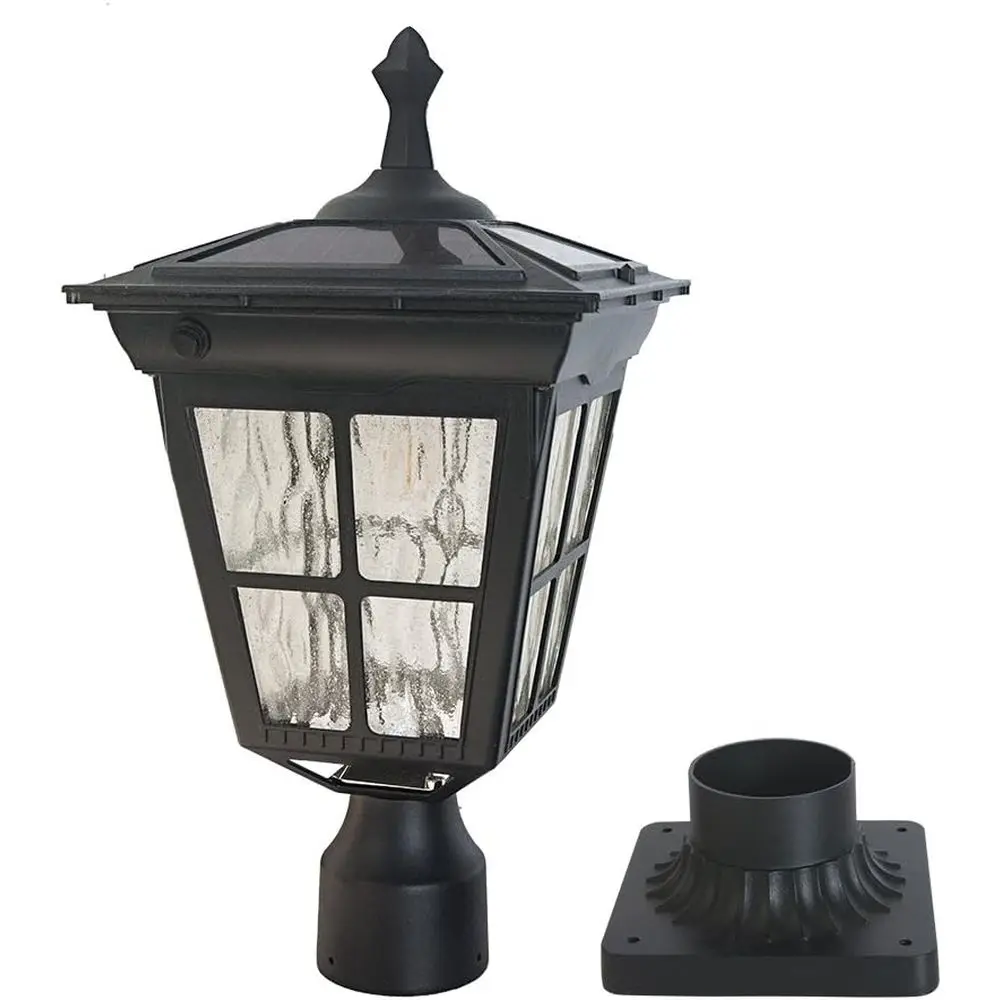 

ST4311AQ LED Cast r Post Light ixture with 3-Inch itter Base or Outdoor Garden Post Pole Mount (Black, Lamp)