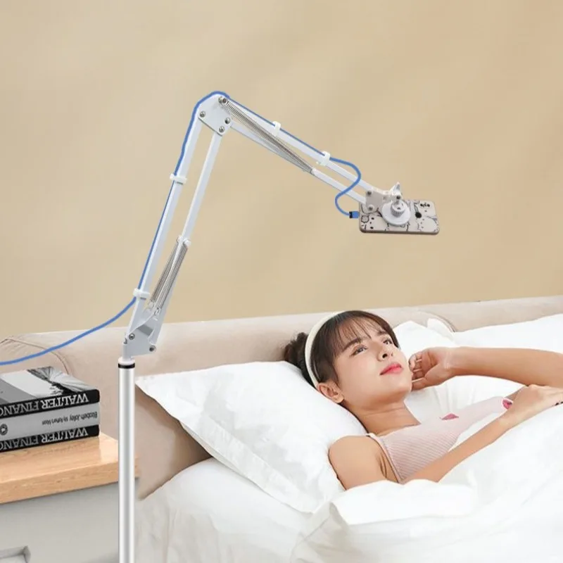 Folding Tablet Stands Living Room Magnetic Tablet Stand Cantilever Floor Phone Rack Bedroom Bedroom 360° Rotate Storage Shelf