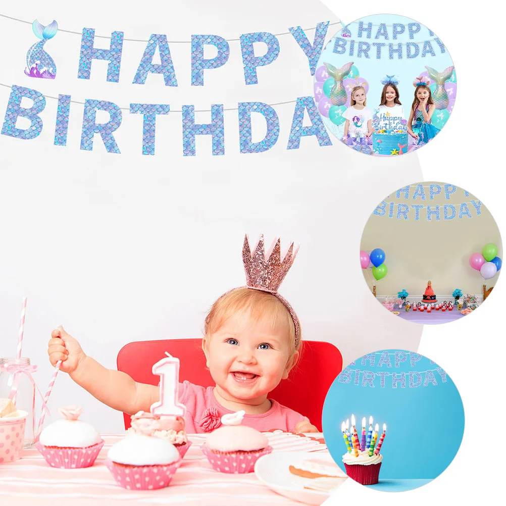 

1 Set Ocean Theme Party Decorations Birthday Banner Pendants Cupcake Toppers For Cake Dessert Table Centerpiece Beach Birthday