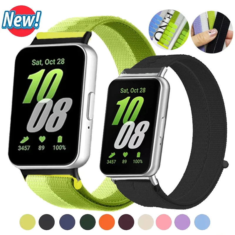 Soft Colorful Nylon Loop For Samsung Galaxy Fit 3 Strap Breathable Sport Bracelet Correa For Galaxy Fit 3 Watchband Accessories