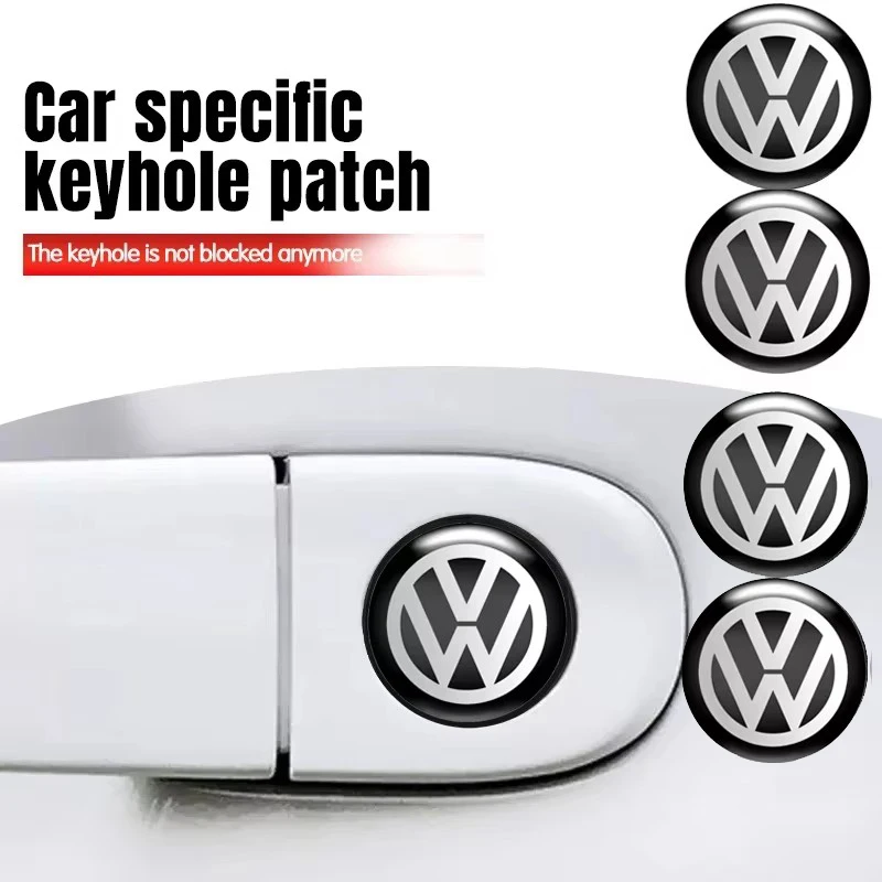 Car Door Lock Keyhole Stickers Protect Emblem For Volkswagen VW R-line GTI R Polo Golf Touareg Passat Magotan Tiguan Jetta Bora