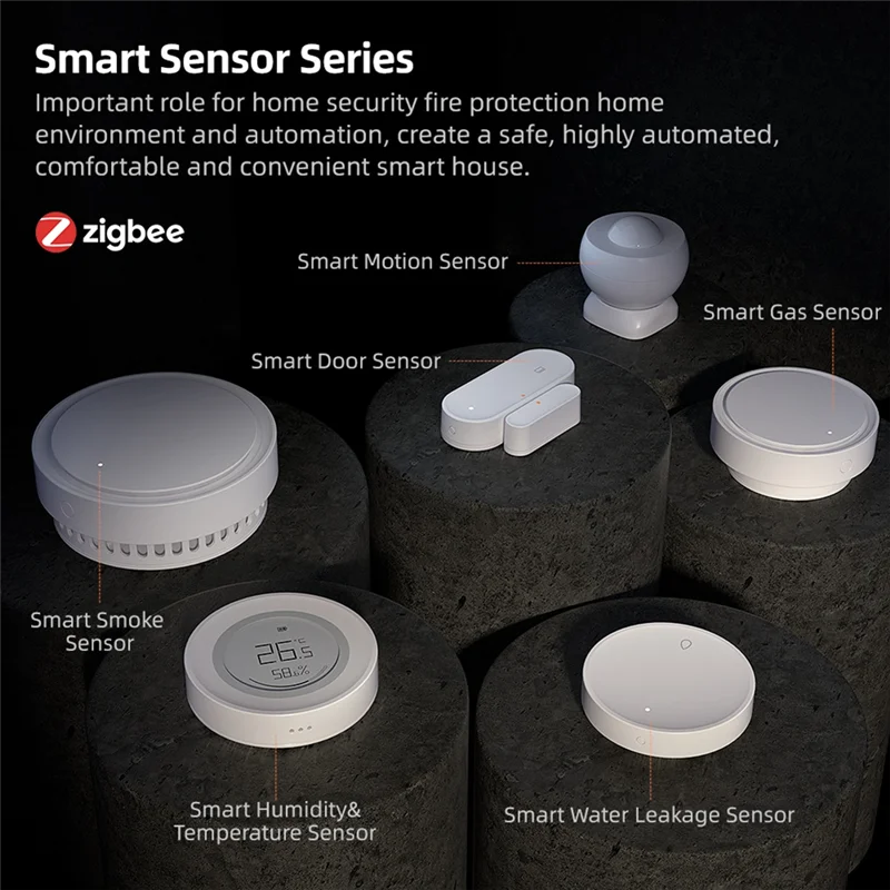 -A20Z Temperature And Humidity Sensor Graffiti Zigbee Intelligent Sensor E-Ink Screen Detection App Remote Control Sensor