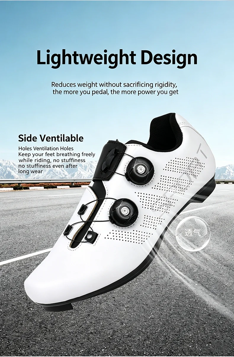 Atmungsaktive Radsportschuhe MTB Fahrradschuhe Herren Renn- und Wettkampfschuhe Selbstverriegelnde Speed-Fahrradsneaker Damen Cleat-Straßenradsportschuhe – Detail 9