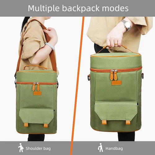 Imagen 2 del producto Bolsa portátil de dos botellas para vino, bolsa acolchada para cámara de viaje, organizador para acampar al aire libre, funda interior, bolso portátil para playa