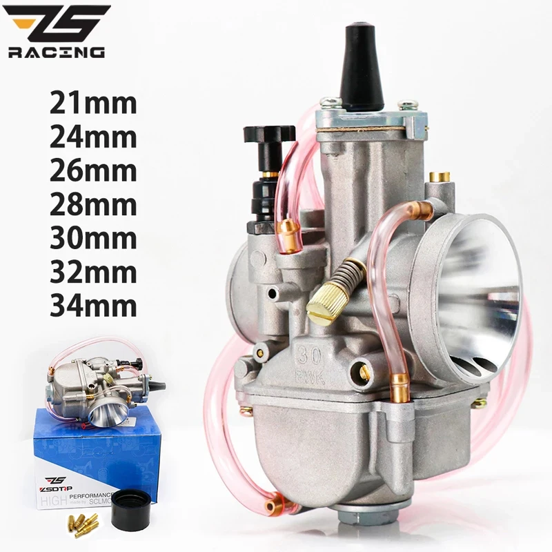 ZS Racing-carburador Universal para Moto, pieza de motor con chorro de potencia para Moto 75cc-250cc, PWK 21, 24, 26, 28, 30, 32, 34, 2T, 4T, Keihin Koso