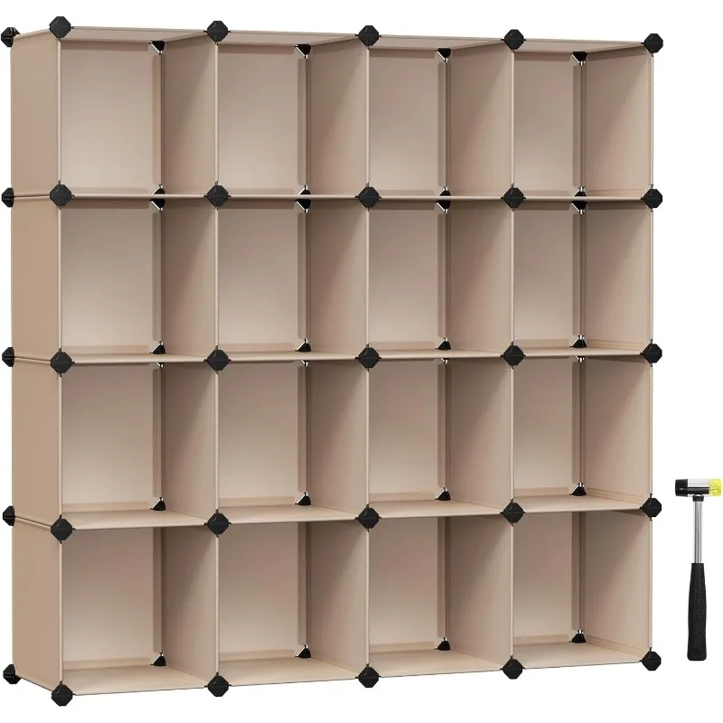 Cube Storage Organizer, Set of 16 Plastic Cubes, Book Shelf, Closet Organizers and Storage, Room Organization, Bedroom Living