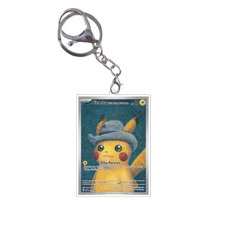 Anime Pokemon Charizard Keychains Squirtle Eevee Snorlax Small card Diy Acrylic Action Toy Figure Game Collection Pendant ﻿