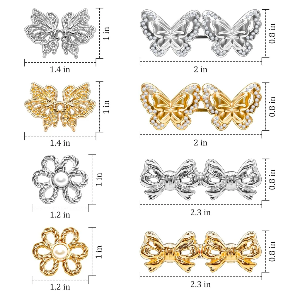 2 ensembles de tendeurs de taille pour pantalons réglables, sans couture, sans outil, ensembles de boucles de taille, épingles de réglage de pantalons décoratives pour robes en jean amples