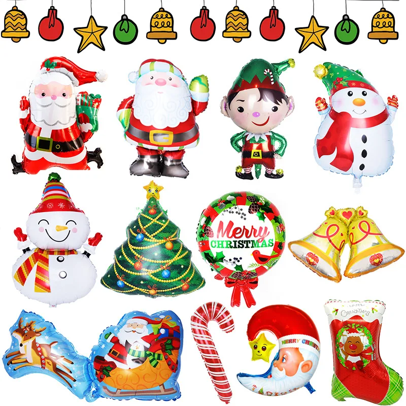 Merry Christmas Foil Balloons Navidad 2023 Decorations for Home Noel Decor Christmas Balloon Gingerbread Man Xmas Party Supplies