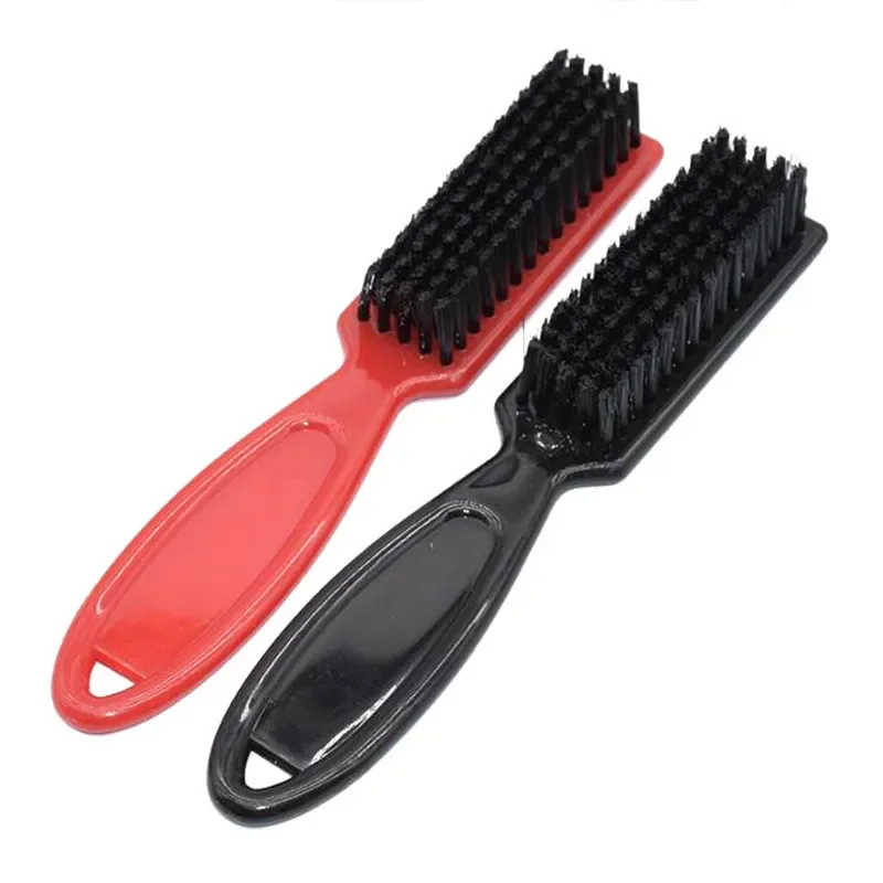 Salon Black Small Beard Styling Brush Professional Shave Beard Brush Barber Vintage Oil Head Shape Carving Cleaning Brush