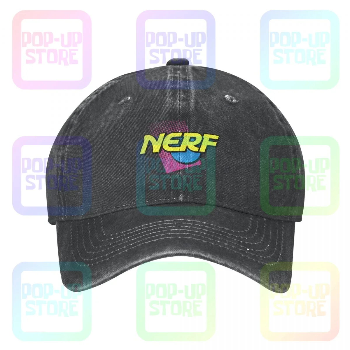 Nerf 90S Logo Washed Denim Baseball Cap Trucker Hats Retro Hot Deals