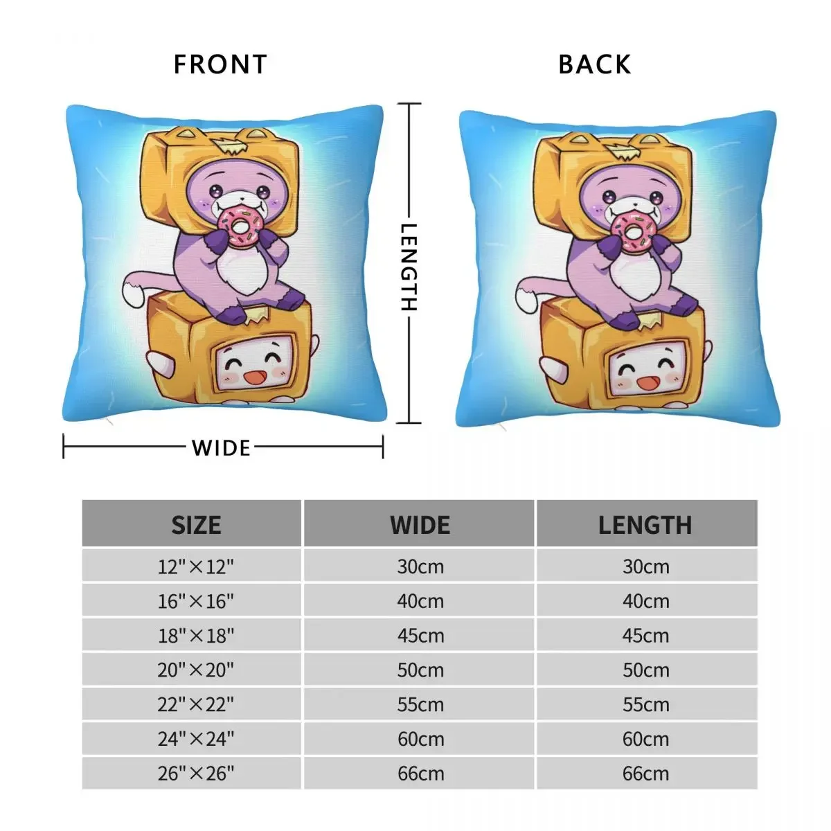 أغطية وسائد صندوق ماكر من Kawaii ، أغطية وسائد كرتون ، غطاء وسادة ديكور عتيق لغرفة المعيشة ، Lankybox ، 45x45 سم