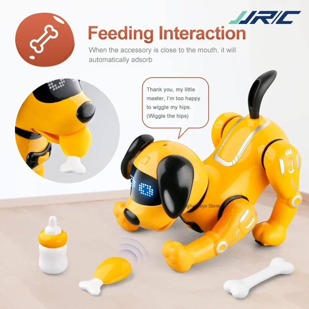 JJRC Funny RC Robot Electronic Dog Stunt Dog Touch-sense Music Song Walking Dancing Animal Robot Dog for Boy Girls Children Toys