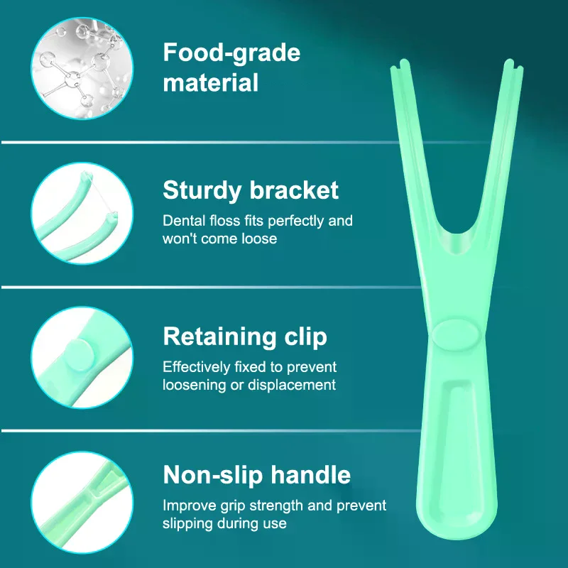 1/2Pcs Reusable Pick Holder Y Shape Plastic Dental Floss Rack Teeth Clean Care Tool Without Dental Floss Oral Hygiene Toothpick