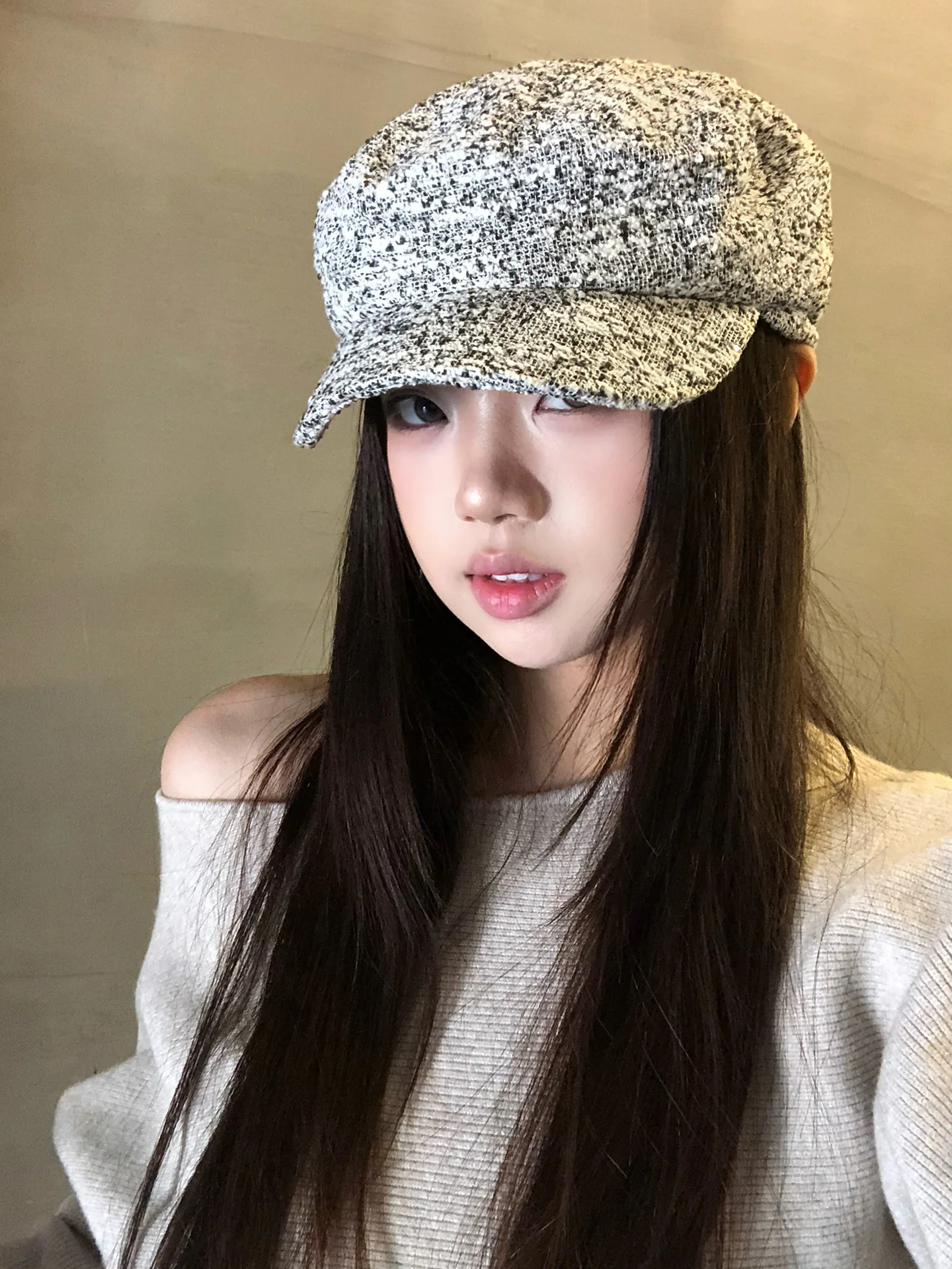 Korean Mixed Color Beret Hat Women's Casual Versatile Face Slimming Artistic Style Newsboy Painter Caps Adjustable round Top