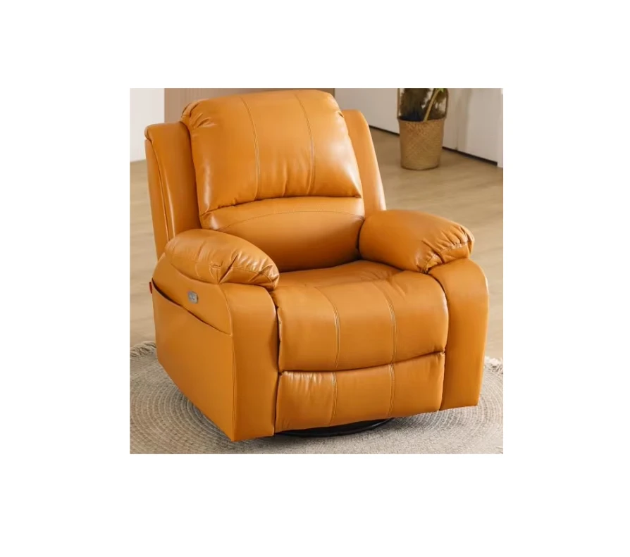 Electric single lounge nano skin TV massage rotating recliner sofa cooling function metal frame set