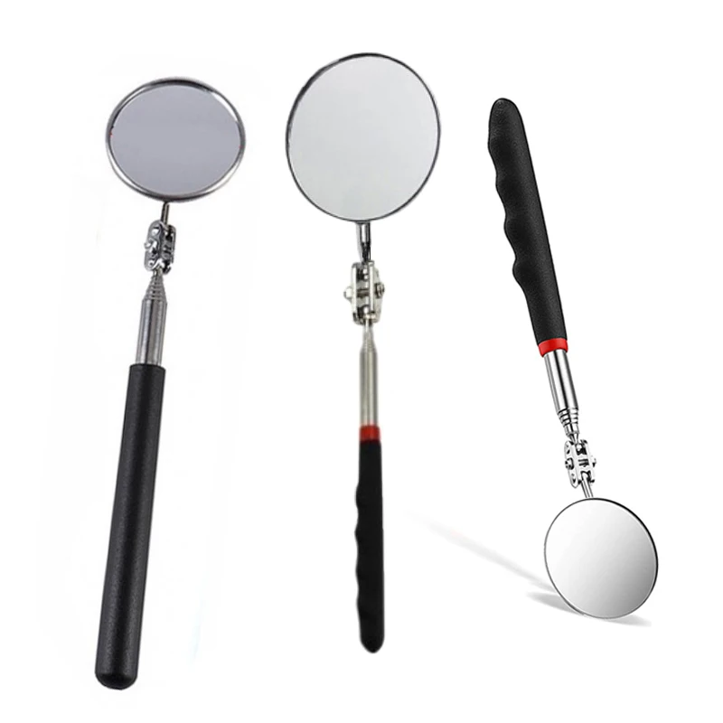 50mm Adjustable Telescoping Inspection Round Mirror Extending Car Angle View Pen Hand Auto Telescopic Detection Lens Repair Tool