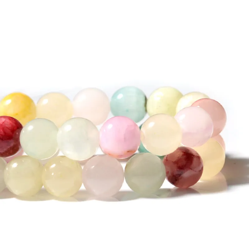 1 Strand Natural Colorful Jades Stone Beads for DIY Jewelry Making