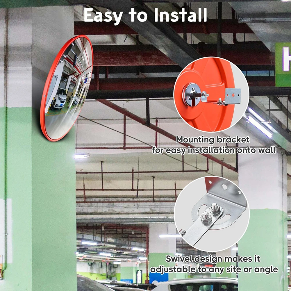 

Wide Angle Convex Mirror Scratch Resistant Shatterproof Wall-mounted 17 11/16\" X 3 1/8\" Parking Safety Brand New
